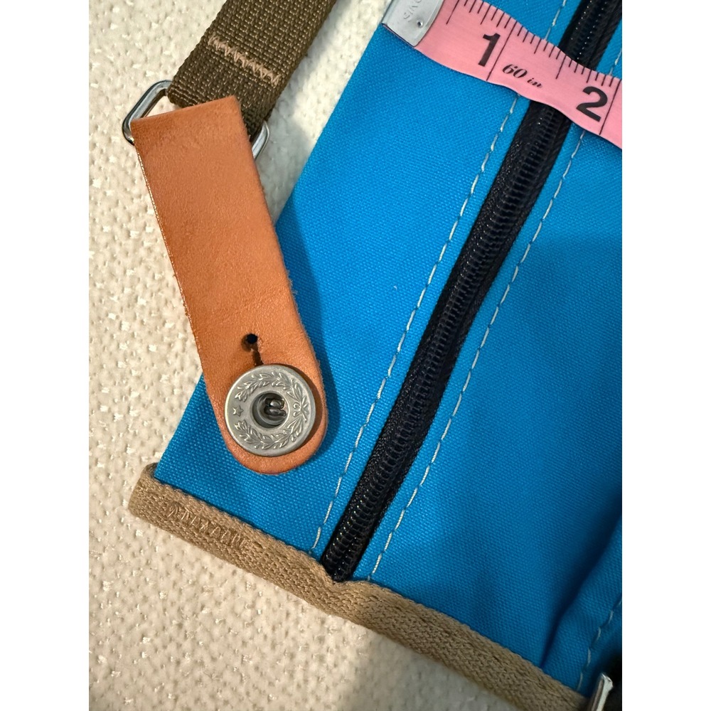 Artifact US Handmade Blue Canvas Crossbody Bag Leather Trim Utility Pouch USA - Picture 8 of 9